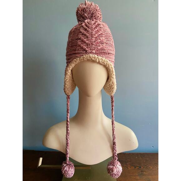DEARFOAMS Pink Knit Sherpa Lined Beanie sz OS - Picture 1 of 7